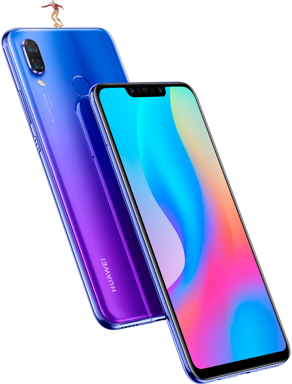 Huawei nova 3 front and back shot
