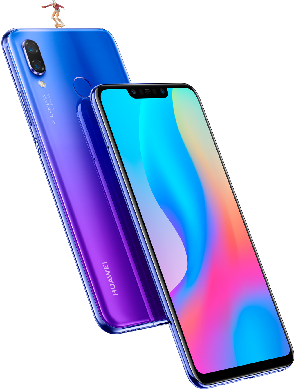 Huawei nova 3 front and back shot