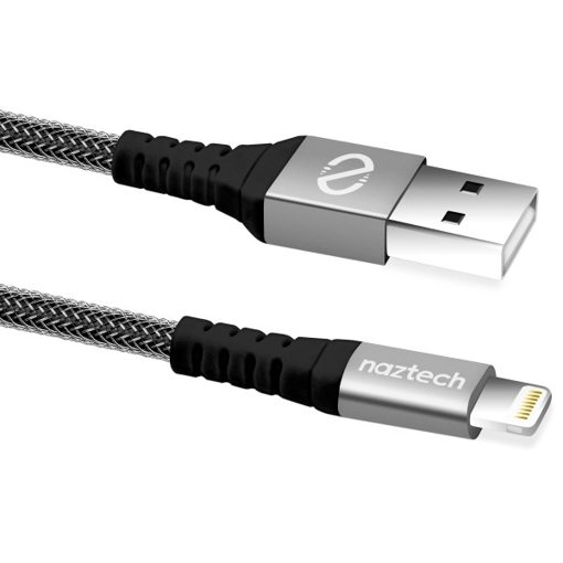 Picture of Naztech , MFi Lightning Braided Charge & Sync Cable 4ft - Black