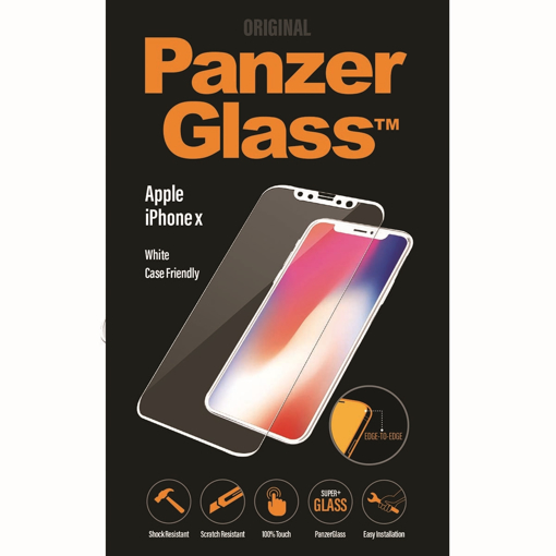 Picture of PanzerGlass Screen Protector, Edge-to-Edge, Case Friendly for Apple iPhone X - White