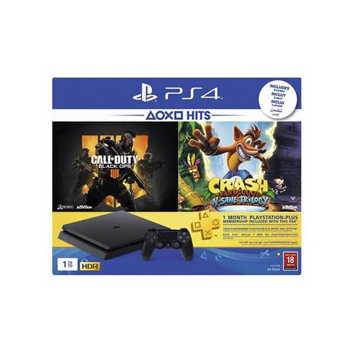 Picture of Sony Playstation PS4 1TB Bundle 2 Games (Call of Duty Black OPS 4 + Crash ) + (PS Plus 30 Days Subscription) +1 Controllers