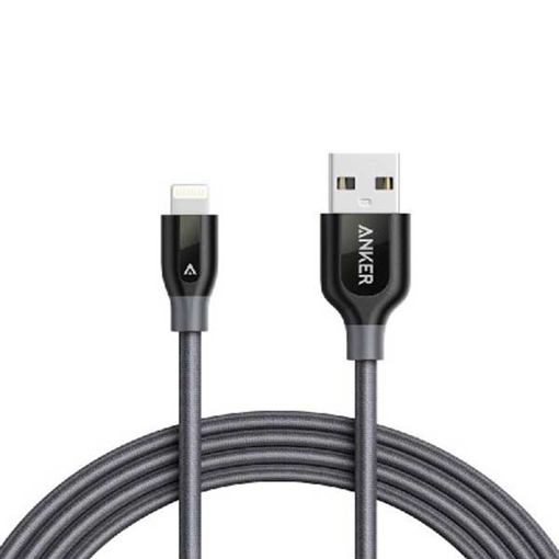 Picture of Anker PowerLine+ Lightning to USB 2.0, Sync & Charge Cable, 6.00 ft ( 1.83 m ) - Grey