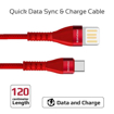 Picture of Promate Double-Sided USB-A To Type-C Cable 1.2m - Red