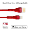 Picture of Promate Double-Sided USB-A To Lightning Cable 1.2m - Red