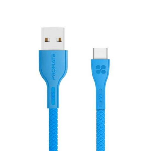 صورة بروميت كابل مقوى سريع USB-A الى Type-C  بطول 1.2 متر -  أزرق 