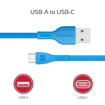 صورة بروميت كابل مقوى سريع USB-A الى Type-C  بطول 1.2 متر -  أزرق 