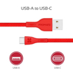 صورة بروميت كابل مقوى سريع USB-A الى Type-C  بطول 1.2 متر -  أحمر