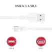 صورة بروميت كابل مقوى سريع USB-A الى Type-C  بطول 1.2 متر -  أبيض