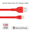 Picture of Promate Durable Anti-Break High-Speed 2A Lightning Cable 1.2m - Red