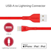 Picture of Promate Durable Anti-Break High-Speed 2A Lightning Cable 1.2m - Red
