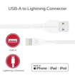 صورة بروميت كابل مقوى سريع USB-A الى Lightning لاجهزة ابل بطول 1.2 متر - أبيض