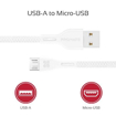 صورة بروميت كابل مقوى سريع USB-A الى Micro-USB بطول 1.2 متر - أبيض
