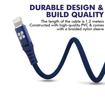 صورة بروميت كابل مقوى الترا سليم رفيع USB-A الى Lightning لاجهزة ابل بطول 1.2 متر - أزرق 