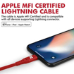Picture of Promate Durable Apple MFi Ultra-Slim Lightning Cable 1.2m - Red