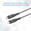 Picture of Promate USB-C To Lightning Cable Support PD Fast Charge 1.2m - Grey