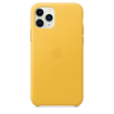صورة ابل غطاء حماية خلفي جلد لاجهزة ابل iPhone 11 Pro  - اصفر 