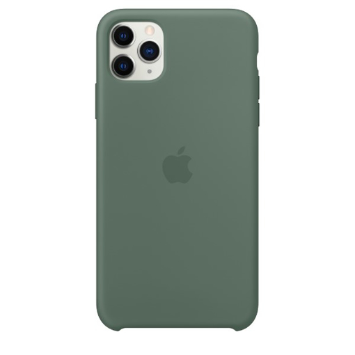 صورة ابل غطاء حماية خلفي سيليكون لاجهزة ابل iPhone 11 Pro Max- اخضر غامق 