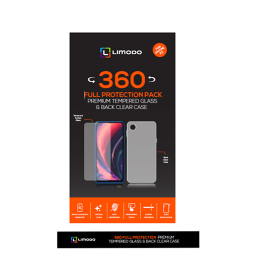 صورة ليمودو شاشة حماية زجاجية + غطاء حماية خلفي شفاف لاجهزة ابل ايفون 11 -  شفاف