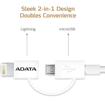 Picture of ADATA MFi Certified 2in1 Lightning and Micro USB Cable - White