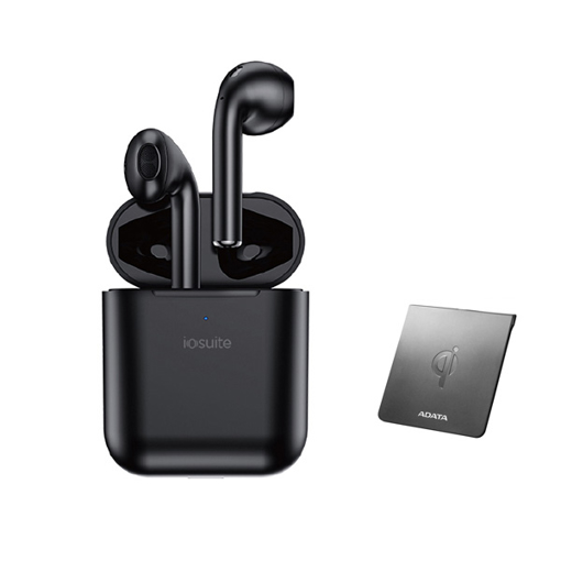 Picture of iOsuite Lite Buds Wireless Bluetooth Headset TWS with Wireless charging Case and Silicon Case - Black