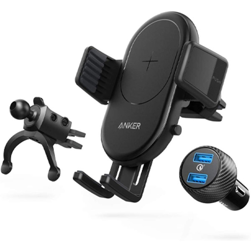 Picture of Anker PowerWave Fast Wireless Car Charger 7.5W With 2 Ports QC3.0 - Black