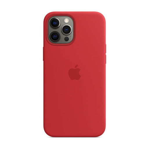 صورة ابل غطاء حماية خلفي سيليكون لاجهزة ابل  iPhone 12 Pro Max - أحمر