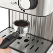 صورة  ليمودو ماكينة صنع قهوة اسبريسو، ماكينة رغوة لاتيه بجسم خارجي من الفولاذ المقاوم للصدأ ، مضخة 15 بار ، خزان سعة 1.6 لتر ، 850 وات - أسود / فضي