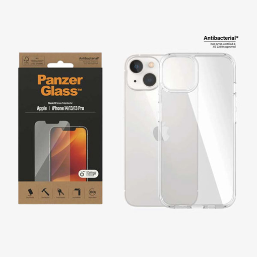 Picture of PanzerGlass™ Screen Protector Apple iPhone 14 | 13 | 13 Pro | Classic Fit With PanzerGlass iPhone 14 Hard Case 6.1' Clear