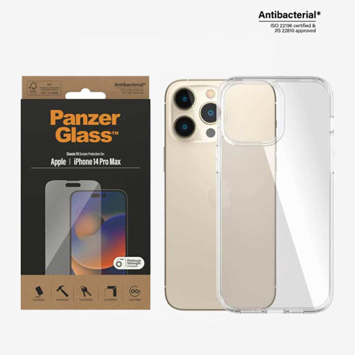 Picture of PanzerGlass™ Screen Protector Apple iPhone 14 Pro Max | Classic Fit With PanzerGlass iPhone 14 Pro Max Hard Case 6.7' Clear
