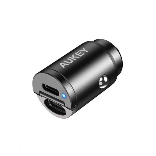 Picture of AUKEY ES PD Nano Car Charger 30W 2-Port Dual USB-C A4 Black