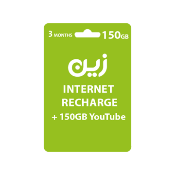 Picture of Zain Internet Recharge Card 150GB + 150GB YT&FB&TK For 3 Months