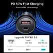 Picture of iOsuite 60 Watt Dual USB-C+ USB-A Fast Car Charger Black