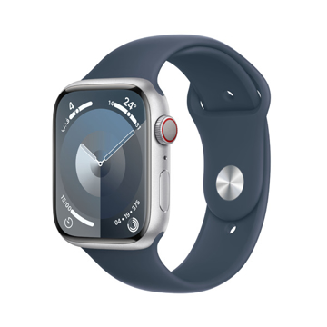 Picture of Apple Watch Series 9 ,GPS, 45mm - Silver Aluminum Case with Storm Blue Sport Band - M/L