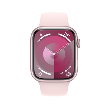 Picture of Apple Watch Series 9, GPS, 41mm - Pink Aluminum Case with Light Pink Sport Band - M/L