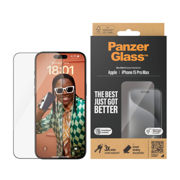 Picture of PanzerGlass iPhone 15 Pro Max 6.7" Classic Fit Screen Protector