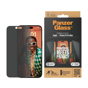 Picture of PanzerGlass iPhone 15 Pro Max 6.7" Ultra Wide Fit Screen Protector Privacy