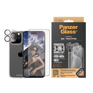Picture of PanzerGlass iPhone 15 Pro Max 6.7" PG Bundle PP+SP+HardCase with D3O