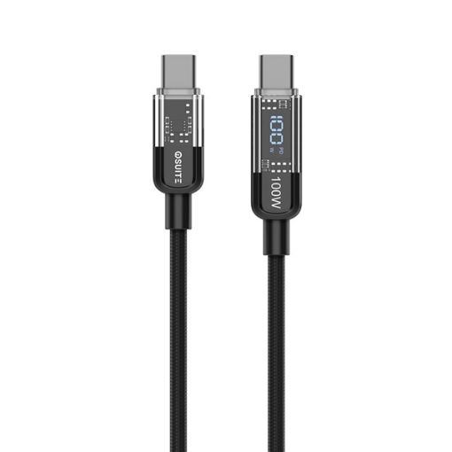 Picture of iOsuite Zinc Alloy (USB-C) TO (USB-C) Braided Cable With Display (Smart Off) 100W - 1.2M - Black
