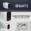 صورة آي أو سويت شاحن جداري بقوة 25 وات يدعم الشحن السريع مع وجود 2 منفذ للشحن