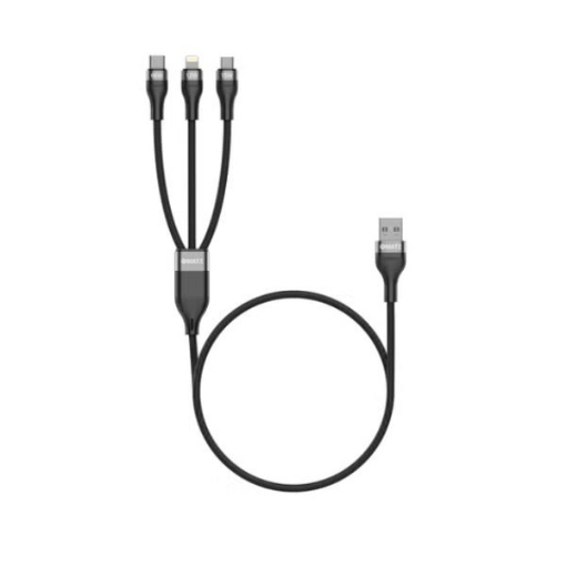 Picture of iOsuite Aluminium Alloy 3 in 1 USB-A to 2 USB-C + 1 Lightning ( Smart Distribution ) 1.2M - Black