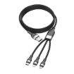Picture of iOsuite Aluminium Alloy 3 in 1 USB-A to 2 USB-C + 1 Lightning ( Smart Distribution ) 1.2M - Black