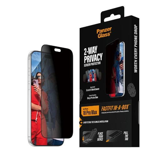 Picture of PanzerGlass iPhone 18 Pro Max Screen Protector UWF w. Fastfit - Privacy  w. Fastfit - Privacy